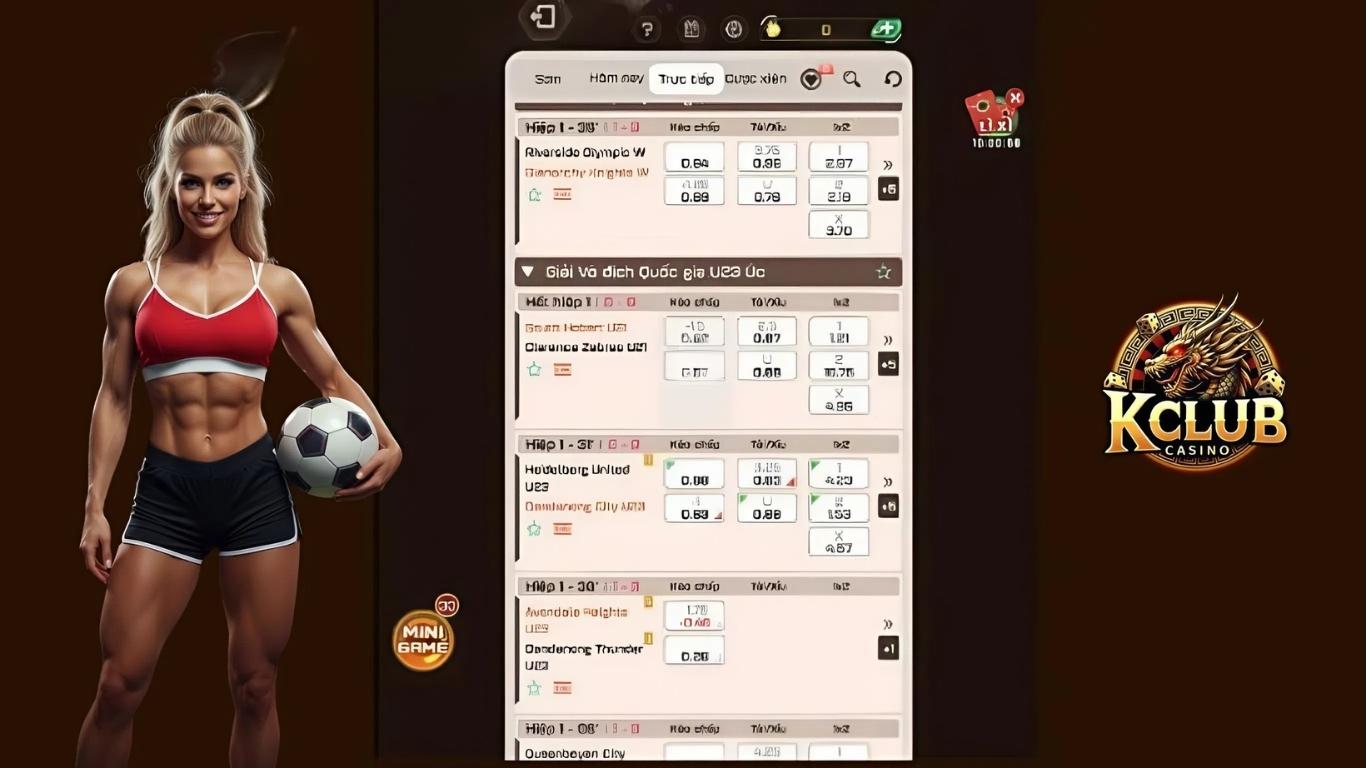 Các trò chơi cá cược thể thao tại Kclub